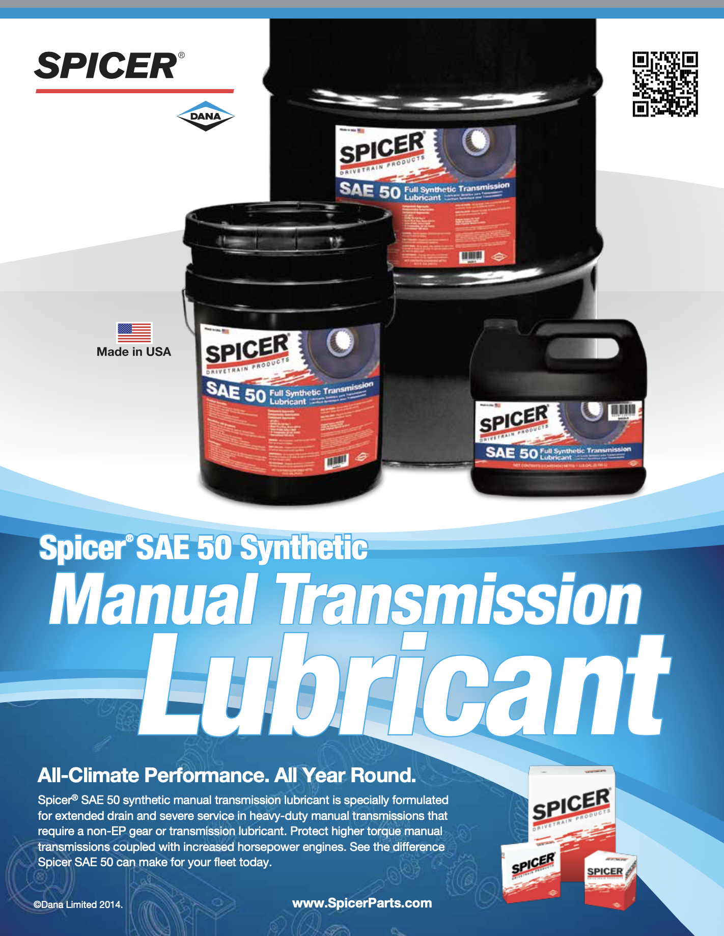 SAE 50 Synthetic Manual Transmission Lubricant