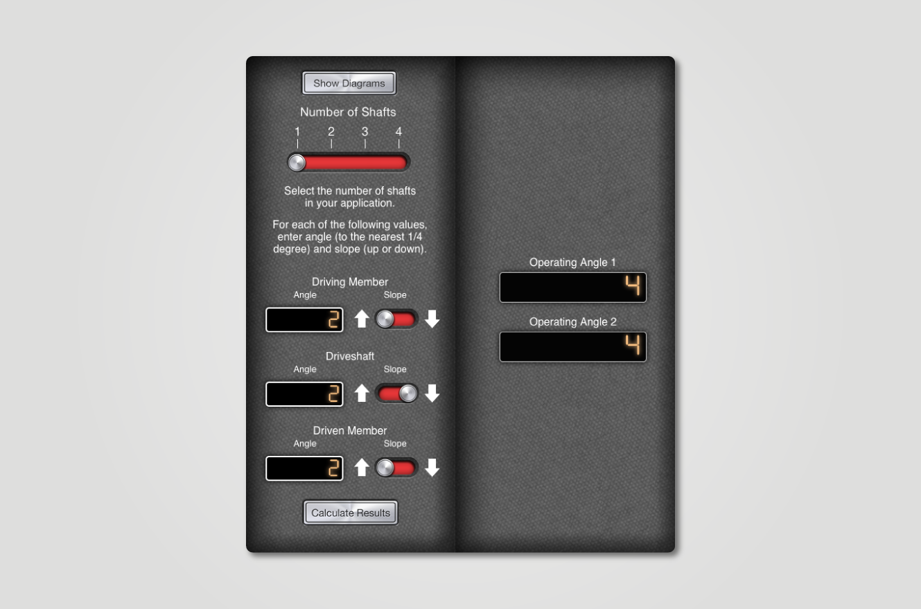 Driveline Operating Angle Calculator