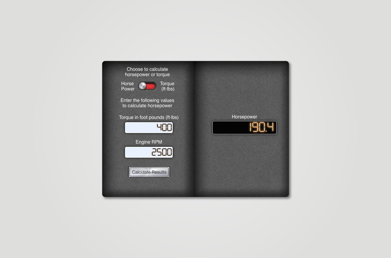 Horsepower and Torque Calculator